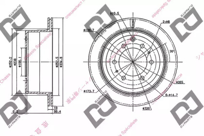 Тормозной диск DJ PARTS BD1825